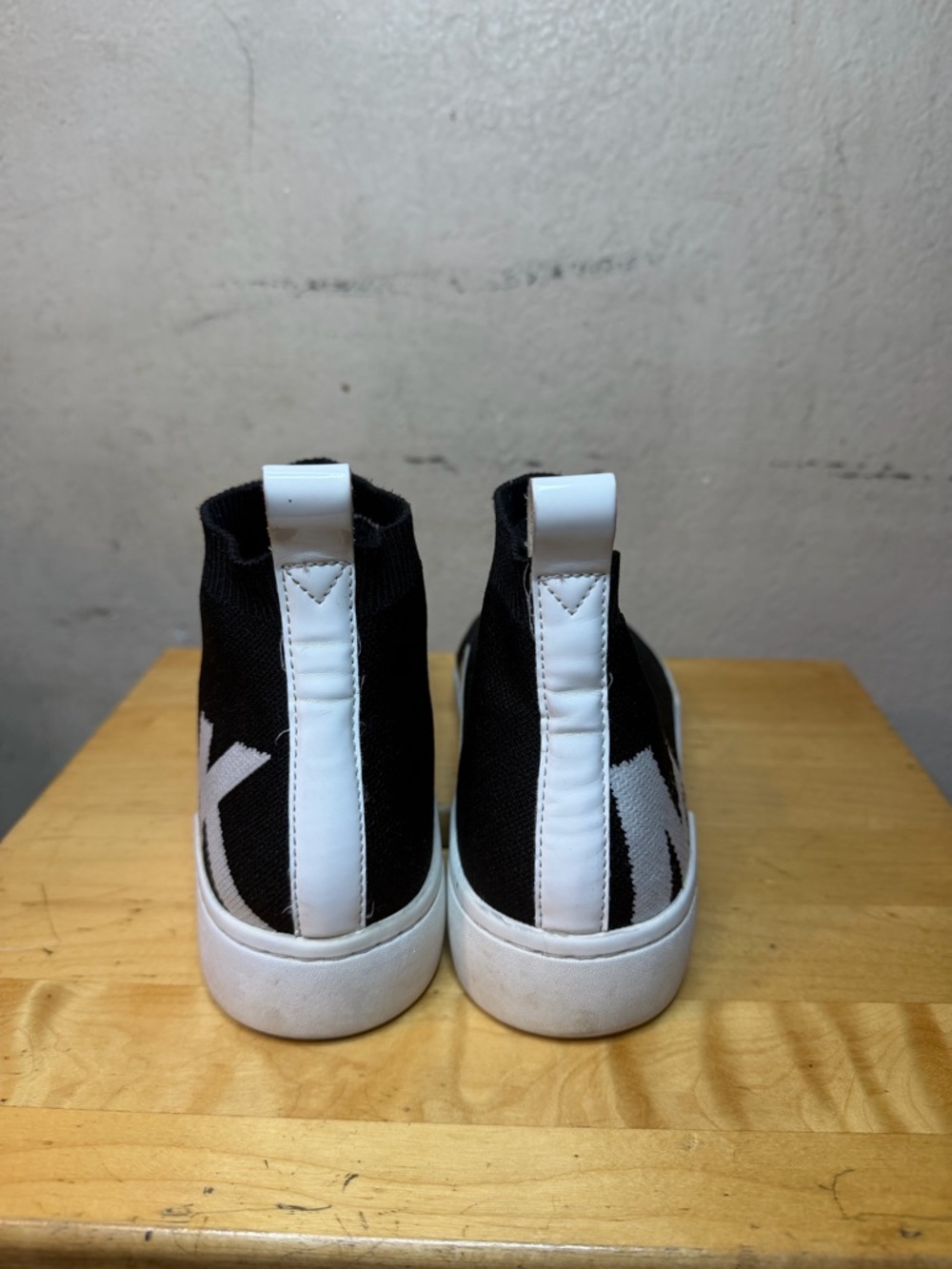 Michael Kors MK Logo Sock Sneakers Black White Slip-On Sneaker Boots - Picture 4 of 6